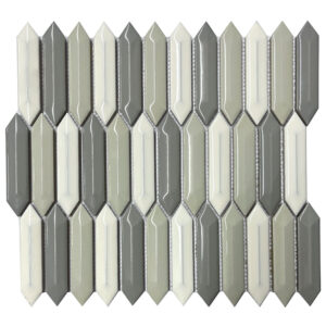 MIXED GRAY, TAUPE & WHITE BRIGHT 3D PICKET 1X4