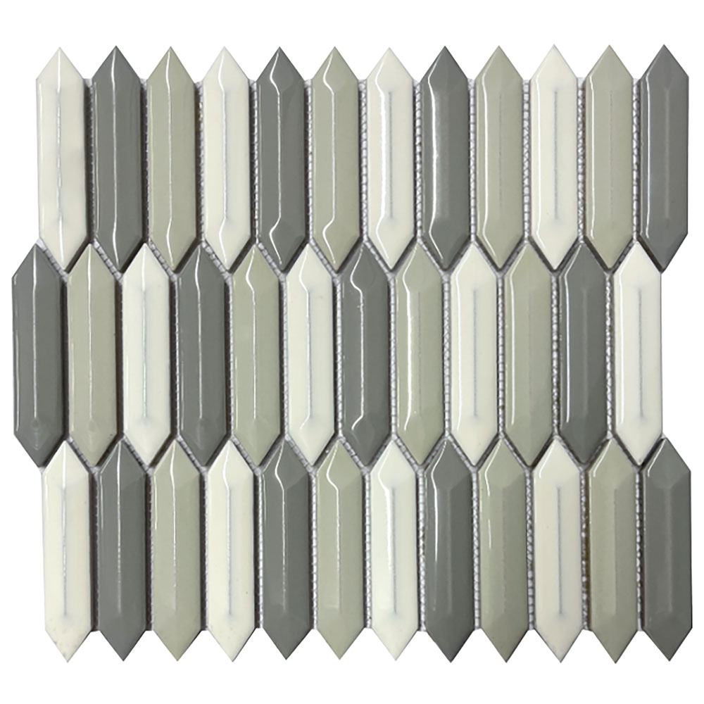 MIXED GRAY, TAUPE & WHITE BRIGHT 3D PICKET 1X4