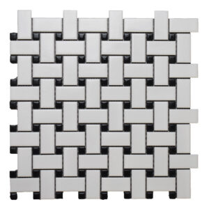 Roca Tile - CC Mosaics Black & White basket weave matte