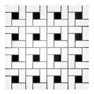 Roca Tile - CC Mosaics White & Black Pinwheel
