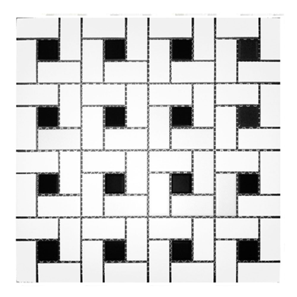 Roca Tile - CC Mosaics White & Black Pinwheel
