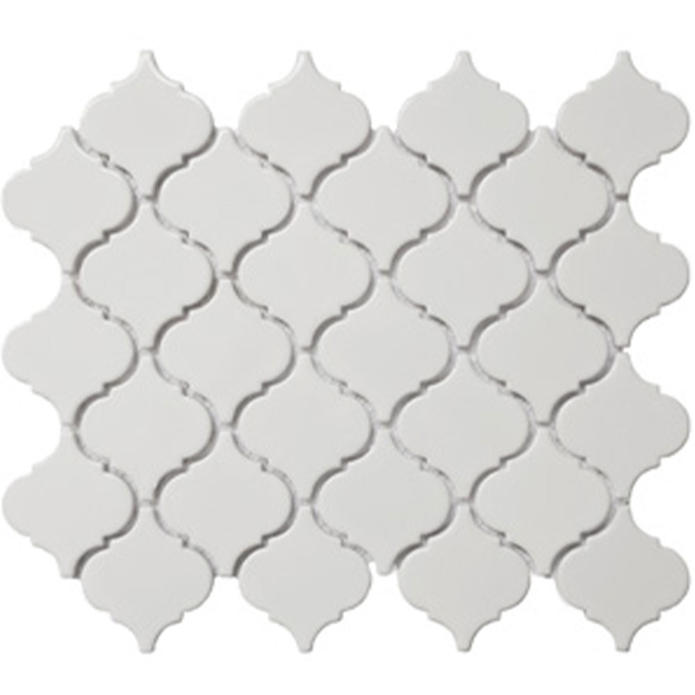 Roca Tile - White bright - 12x12 - lantern mosaic