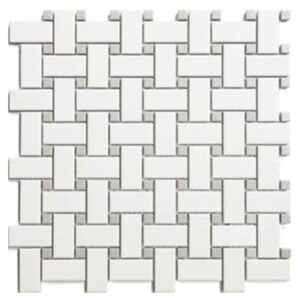 WHITE & GRAY 12X12 BASKET WEAVE