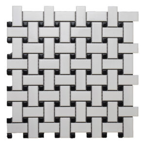 B&W MARBLE POL 12X12 BASKET WEAVE