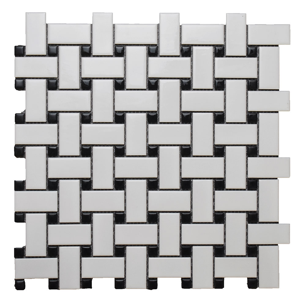 B&W MARBLE POL 12X12 BASKET WEAVE