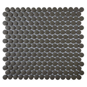BLACK MATTE 12X12 PENNY ROUND 1X1
