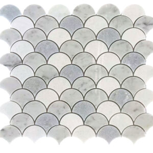 BLUE CLST MIX CARRARA FAN 12X12 MOS