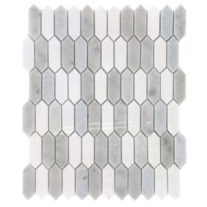 BLUE CLST WHITE MIX PICKET 12X12 MOS