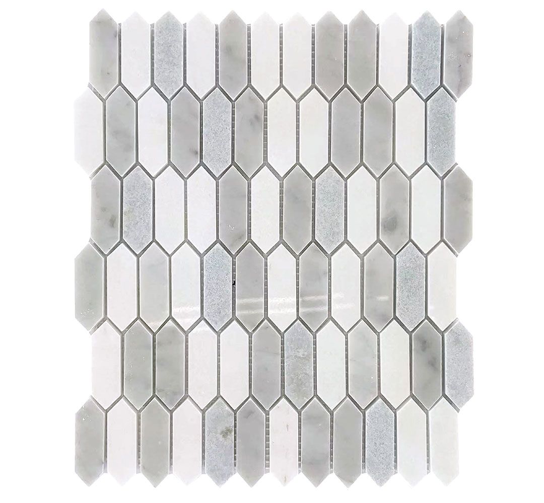 BLUE CLST WHITE MIX PICKET 12X12 MOS