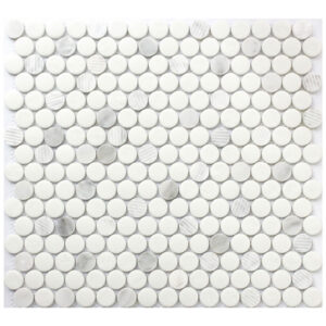 MARBLE CARRARA 12X12 PENNY ROUND