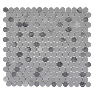 GRAY GRANITE MATTE 12X12 PENNY ROUND