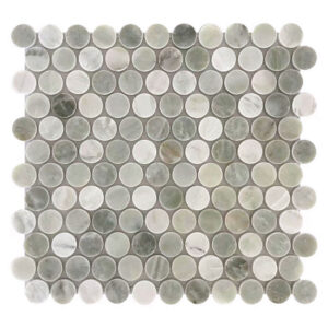 GREEN MIX MARBLE HONED 12X12 PENNY ROUND 0.8x0.8