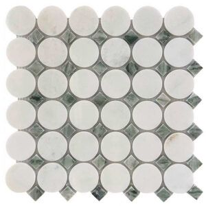 GREEN MARBLE & TASSOS CIRCLE 12X12 MOS