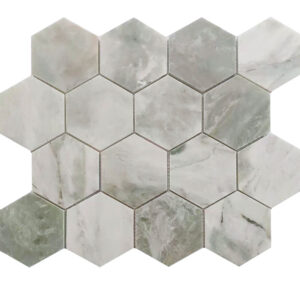 GREEN MRBL HEXAGON 12X12 MOS