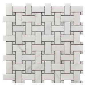 WHITE MARBLE POL 12X12 BASKET WEAVE