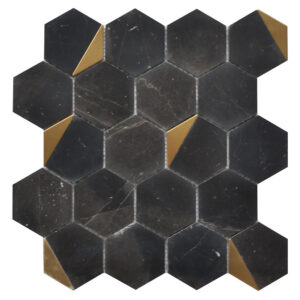 NERO MARQUINA POL 12X13 HEXAGON