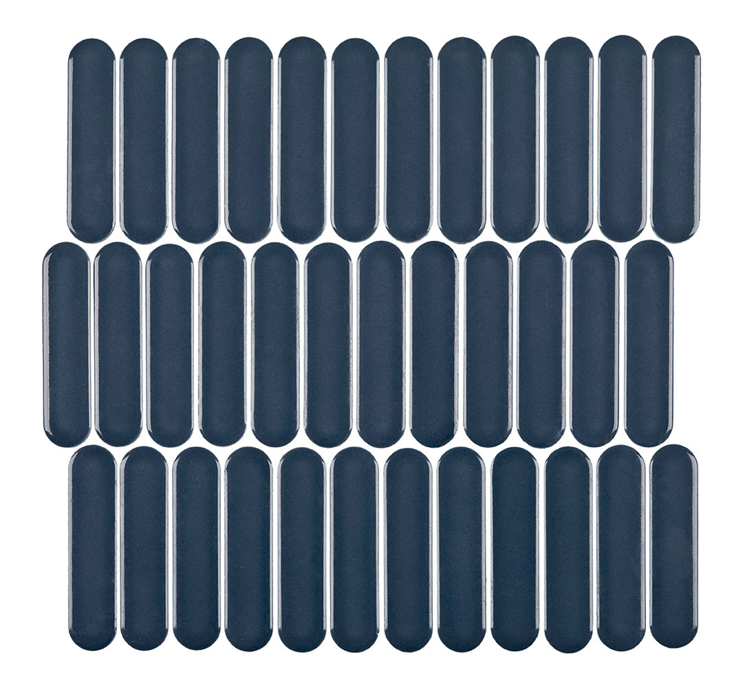 BLUE GLOSSY 12X12 OVAL 1X4