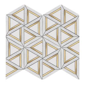 CARRARA WHITE POL METAL 12x14 GEO
