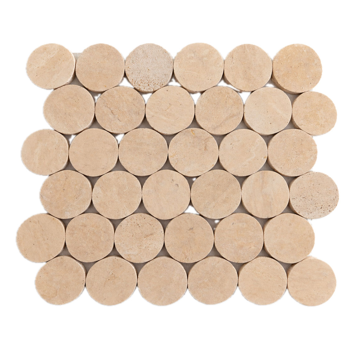 TRAVERTINE - 2X2 - PNNY RND - 11X12