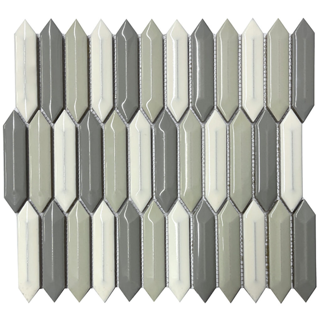 MG WHITE 3D PICKET 12X12 MOSAIC